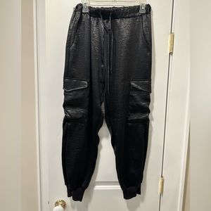 Silky black LNA cargo pants